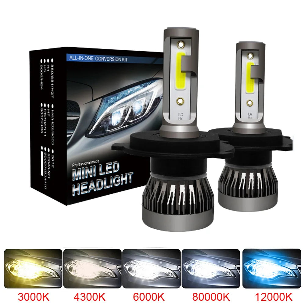 LED H4 Car Headlight Bulbs H1 H7 H8 H9 H11 Headlamps Kit 9005 HB3 9006 HB4 Auto Driving Ru