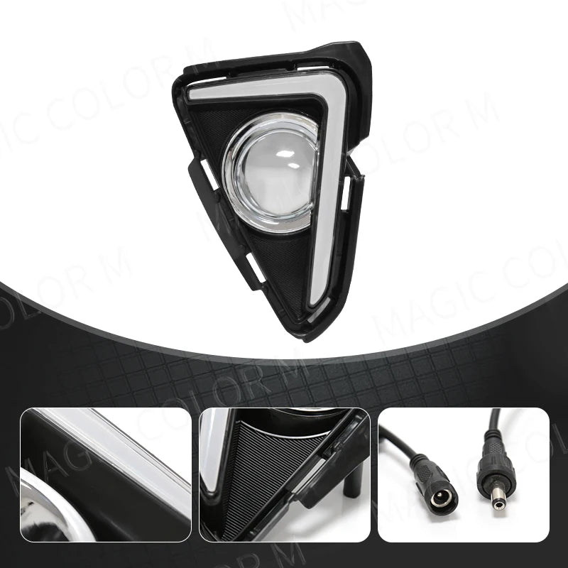 For Toyota RAV4 2016 2017 2018 DRL Daytime Running Lights Turn Signal Fog Lamp Bezel Chrom | AUTOKITSHOP