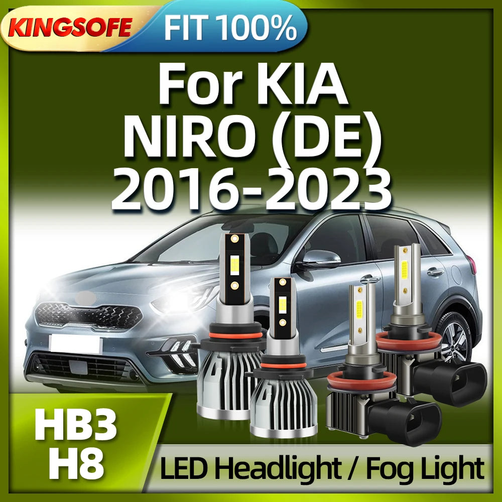 KINGSOFE 30000LM HB3 LED Headlight H8 Fog Lamp 6000K For KIA NIRO (DE) 2016 2017 2018 2019