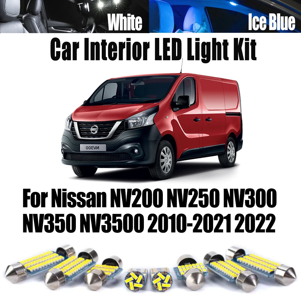 LED Interior Light Kit for Nissan NV200 NV250 NV300 NV350 NV3500 2010-2021 - Canbus Dome Map Door Trunk Bulbs | AUTOK...