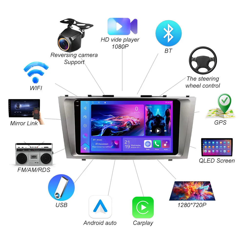 Android 16 For Toyota Camry 7 Xv 40 50 2006-2011 Car Radio Multimedia Video Player Navigat | AUTOKITSHOP