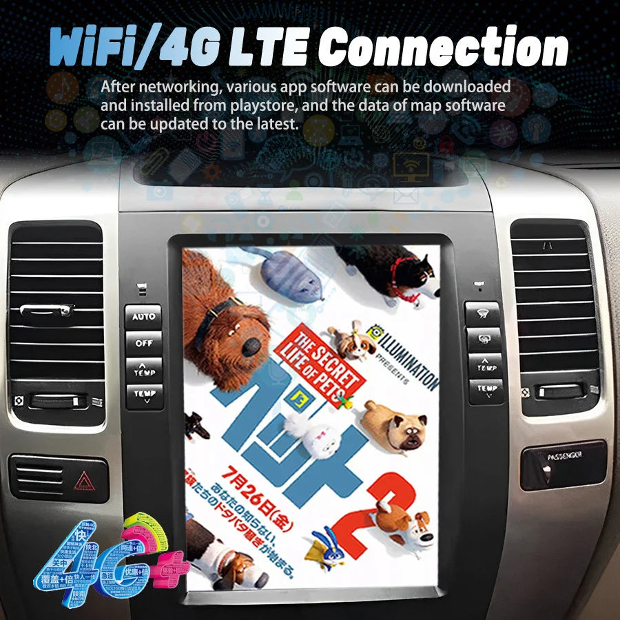 10.4" Android Screen Car Radio Multimedia Video Player For Lexus GX470 For Toyota Prado Lc
