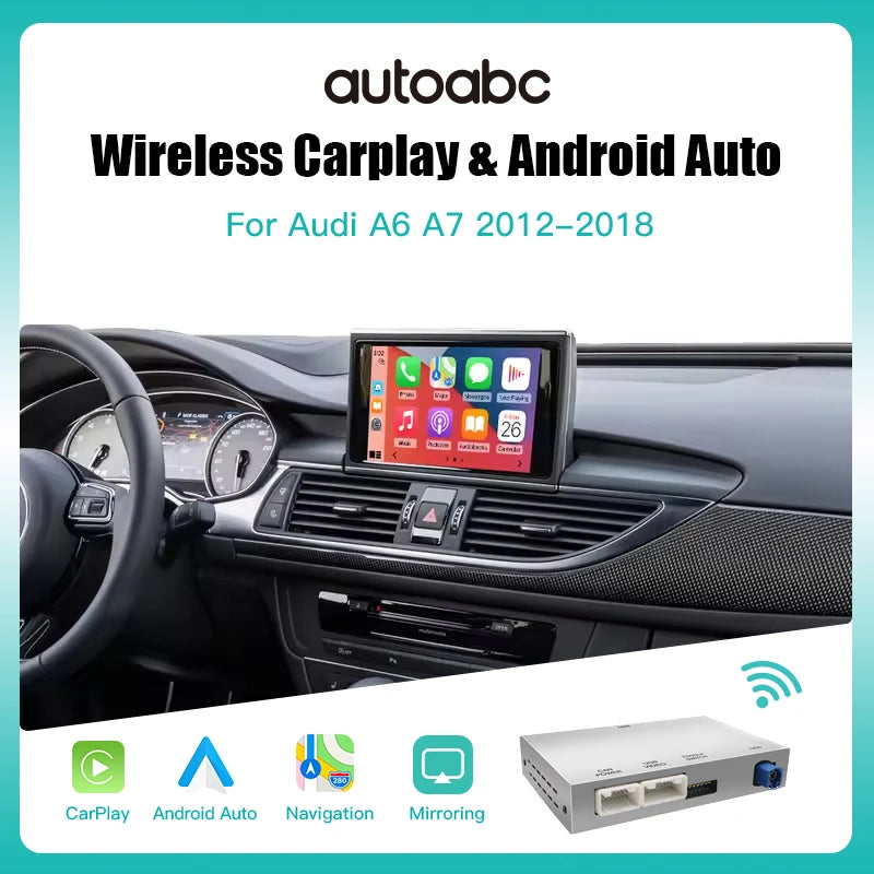 Wireless CarPlay Decoder for Audi A6 A7 2016-2019, Android Auto Interface Mirror Link AirP | AUTOKITSHOP