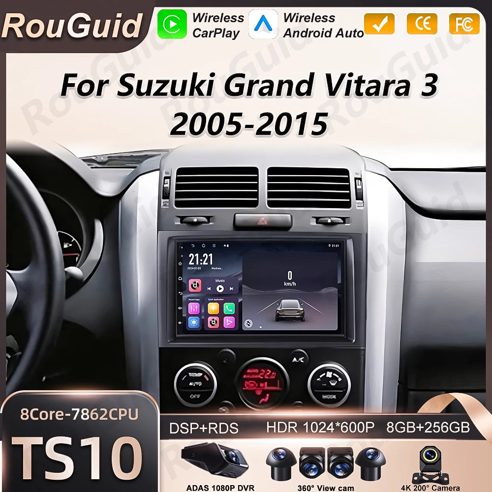 Android 16 Auto Car Radio For Suzuki Grand Vitara 3 2005 - 2015 Carplay Auto Multimedia Pl | AUTOKITSHOP