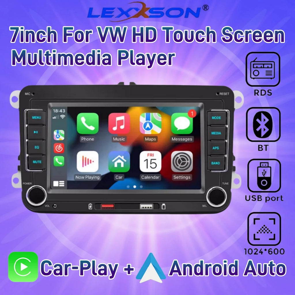 7 Inch 2 Din HD Car Multimedia Video MP5 Player Car Radio CarPlay Android Auto Stereo Audi | AUTOKITSHOP