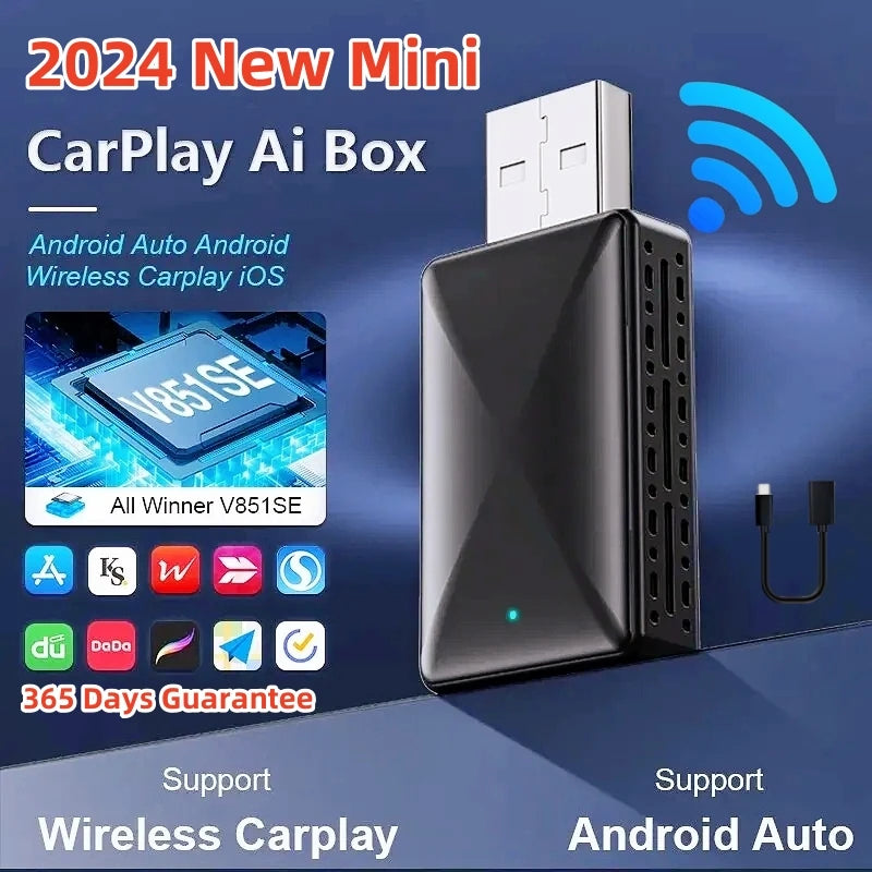 2024 New Wireless CarPlay Box Android Auto Wireless Adapter for Mazda Chevrolet Volvo Ford | AUTOKITSHOP