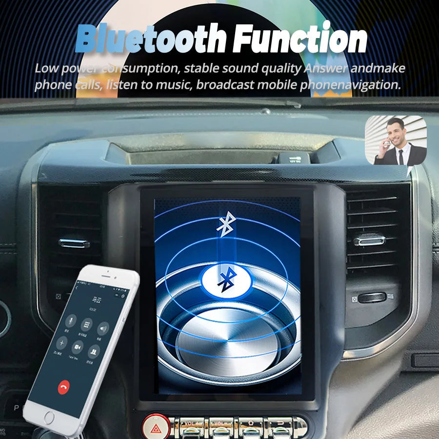 For Dodge Ram 2019 Android 15 GPS Screen Navigation Navi Stereo Multimedia Video Player 4G
