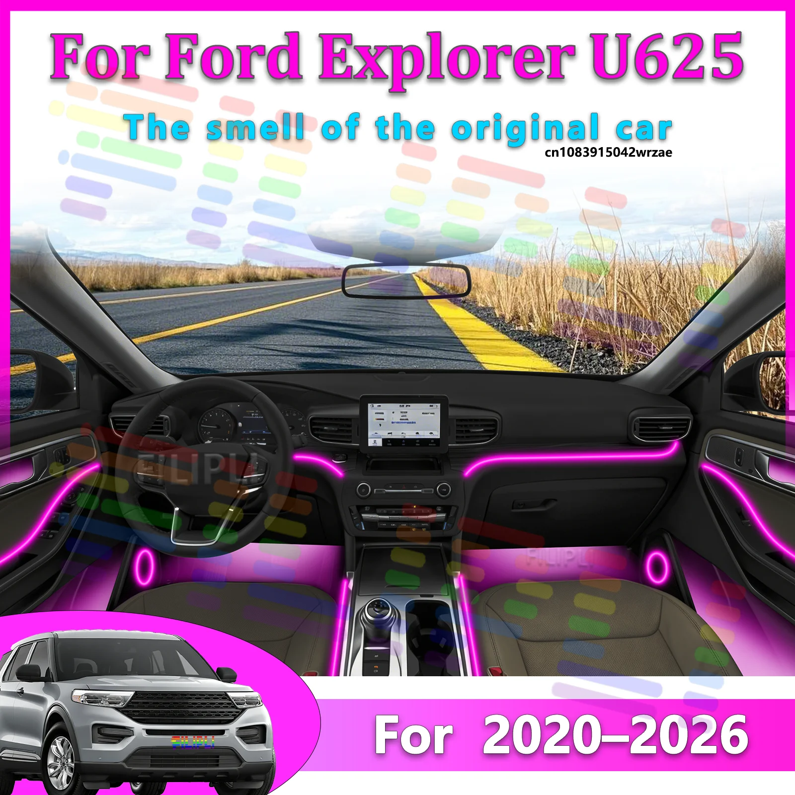 64 RGB - Neon Strip - for Ford U625 - App Control - Car Interior Lighting | AUTOKITSHOP