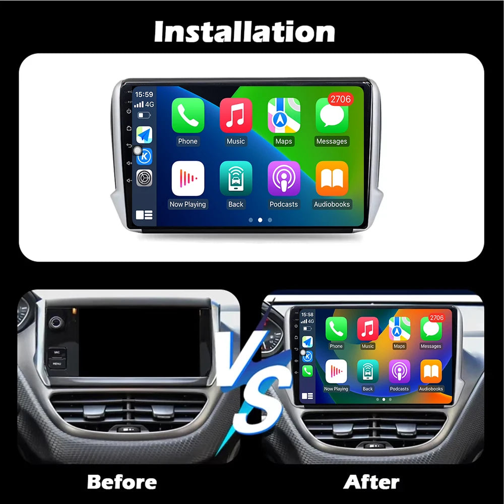 Android OS For Peugeot 208 2008 Series 2012-2018 Car Radio Multimedia Player DSP Stereo Wi