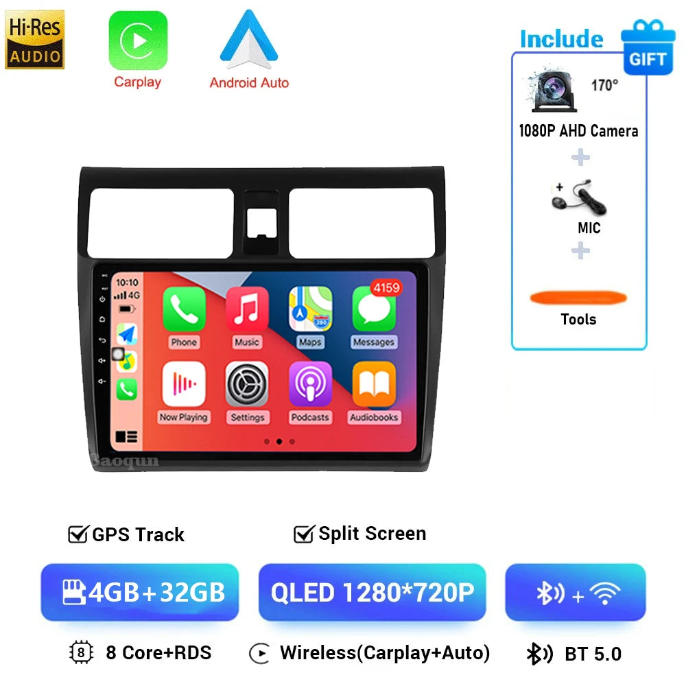 Android 16 For Suzuki Swift 3 2003 - 2010 Car Radio Multimedia Player Carplay and Android
