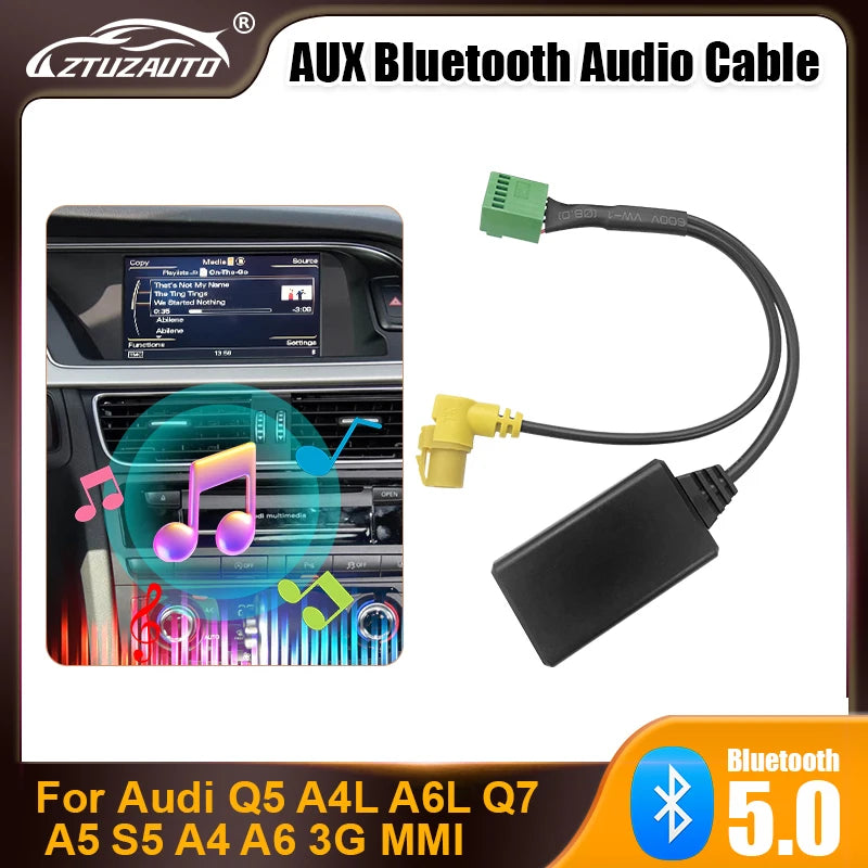 MMI 3G Car AMI 12Pin Bluetooth 5.0 Module AUX AUX Cable Adapter Wireless Audio Input Repla