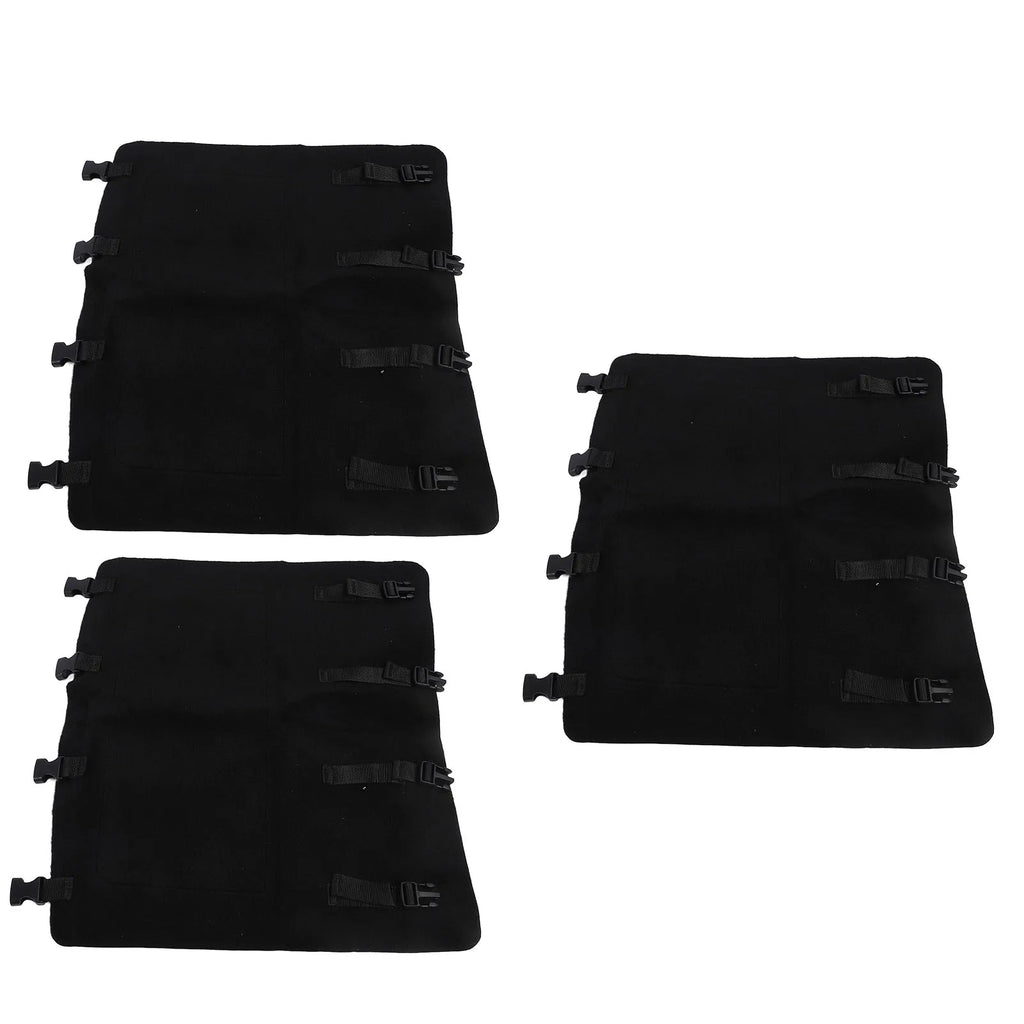 3Pcs RV Step Covers 22 X 20 Inch Black RV Step Rug Carpets for Curved Foot Ladder Manual Electri - Automotive LED Light