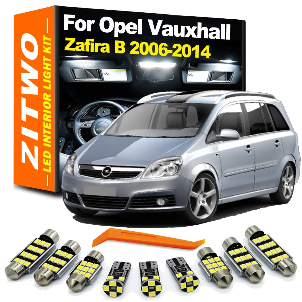 12Pcs LED Interior Dome Map Light Kit For Opel Vauxhall Zafira B 2006 2007 2008 2009 2010 2011 2012 2013 2014 LED Bulbs Canbus
