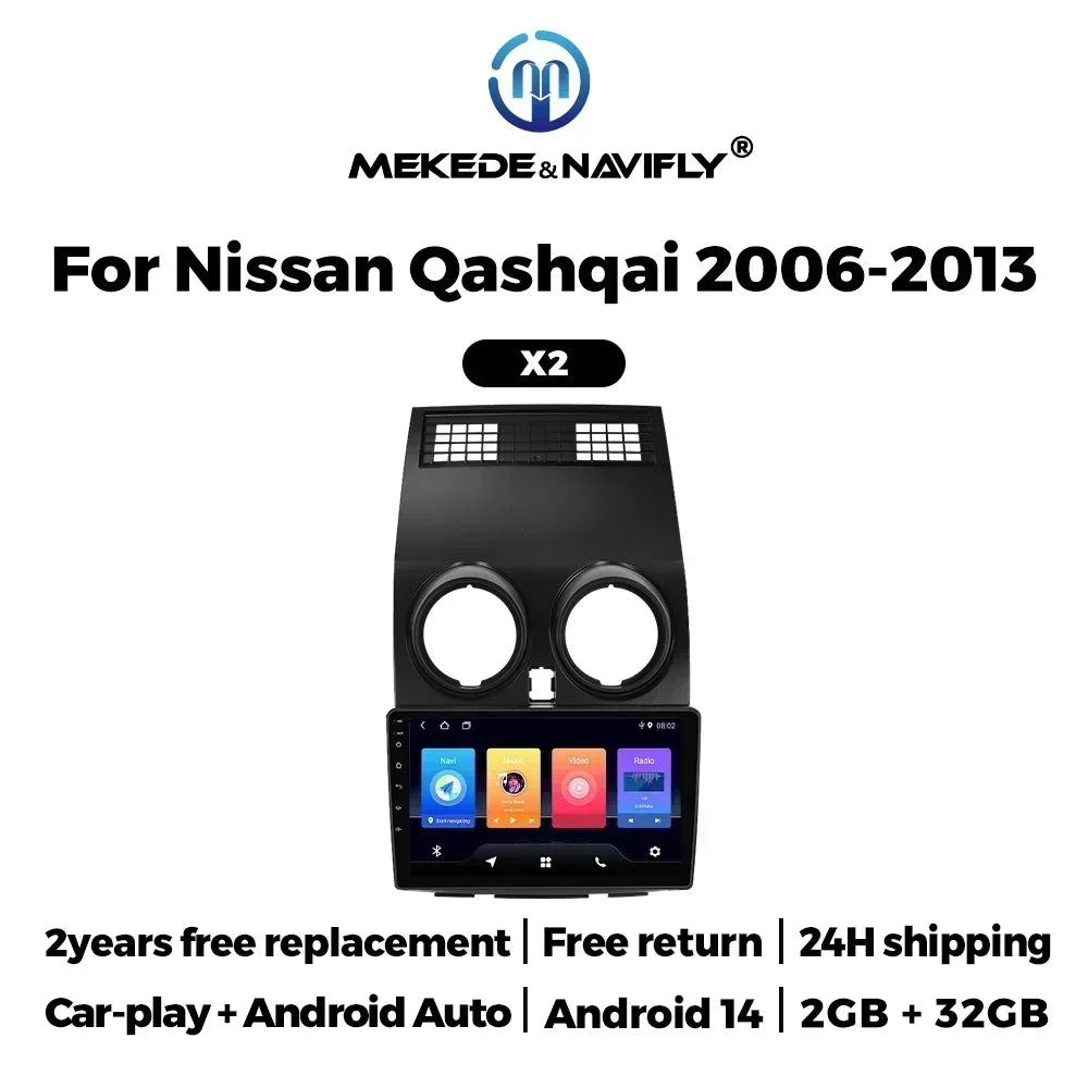 Android 14 Radio Stereo for Nissan Qashqai 1 J10 2006 - 2013 CarPlay Auto Intelligent Syst | AUTOKITSHOP