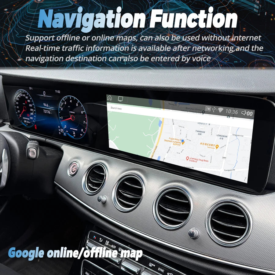 Car Radio 12.3+12.3inch For Mercedes Benz E class W213 NTG5.0/5.5 2016-18 Android 14 Video | AUTOKITSHOP