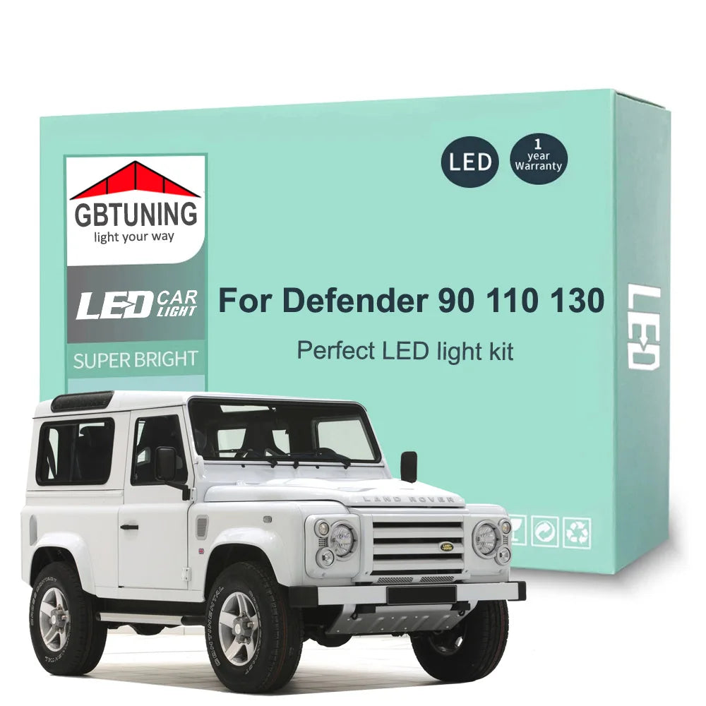 7-Piece LED Interior Light Kit for Land Rover Defender L316 90 110 130 1990-2002 - Canbus Dome Map Door Trunk Bulbs |...