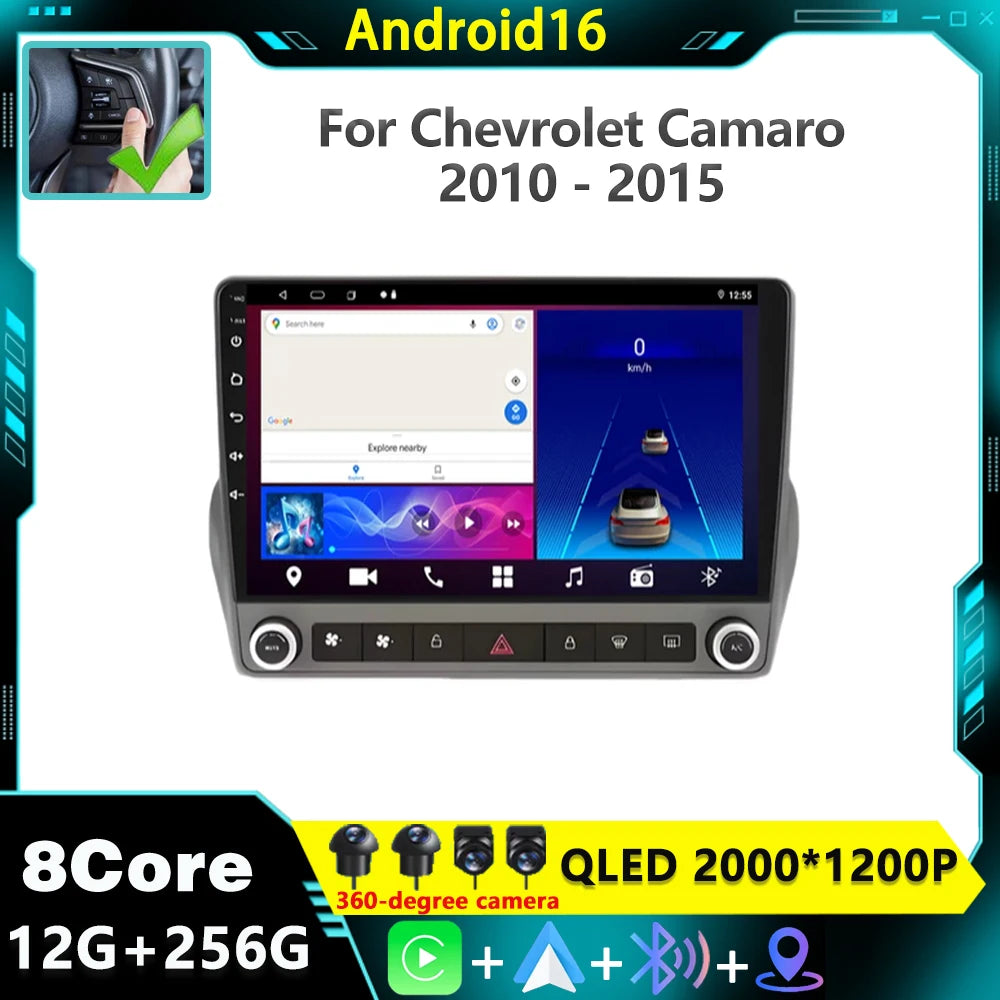 Android 16 For Chevrolet Camaro 5 2008 - 2016 Car Radio Multimedia Video Player GPS 4G LTE