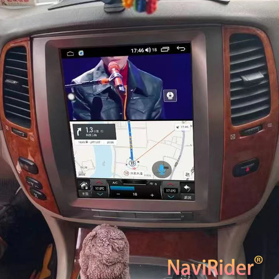 256GB Bluetooth Radio 12.1'' Multimedia Android 15 Screen GPS For Toyota Land Cruiser 100