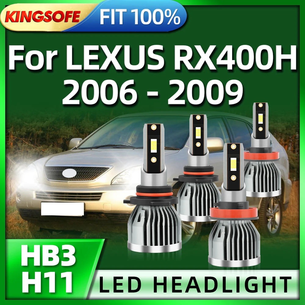 KINGSOFE led Lights H11 Headlight HB3 6000K Car Auto Headlamp Bulbs For LEXUS RX400H 2006