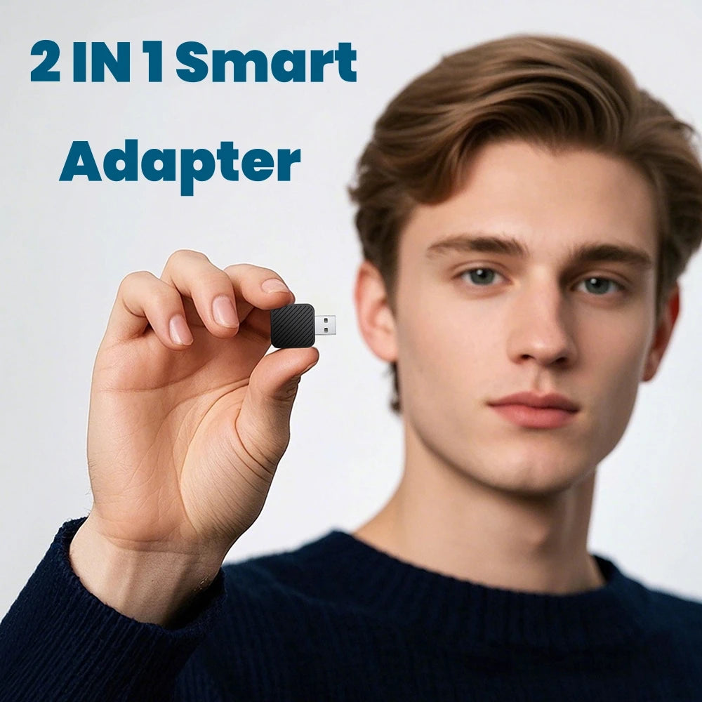 Wireless Carplay Adapter Android Auto Wireless Smart Dongle 2in1 For Volvo Benz Audi Kia H | AUTOKITSHOP