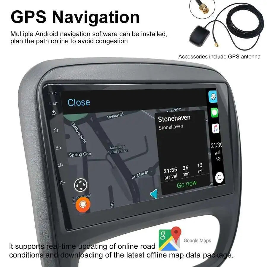 Car Radio Navigation GPS BT Multimedia For Opel Vivaro Android 14 2018 Renault Trafic III