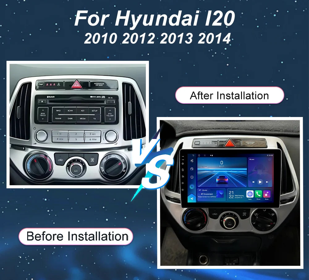 Android 16 Carplay Auto Multimedia Player Car Radio For Hyundai I20 2010 2012 2013 2014 DS