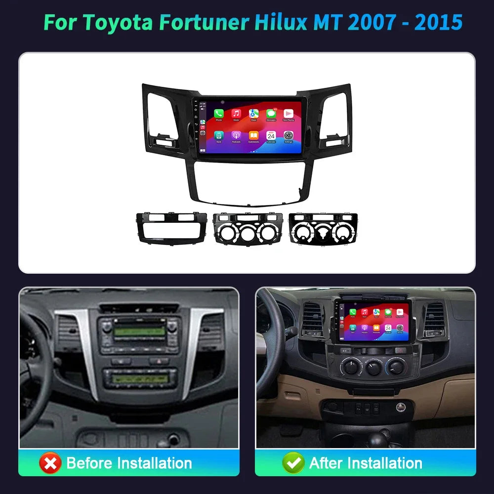 9 inch Android 16 Car Radio For Toyota Fortuner Hilux MT 2007-2015 Multimedia Navigation B