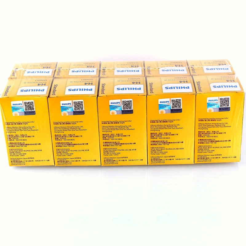 Philips 10 Lamps Vision H4 12V 60/55W P43t Original Car Halogen Head Lamps 3200K Standard