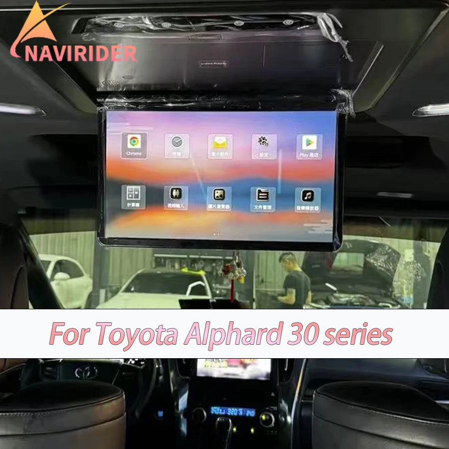 15.6inch Roof Ceiling Monitor For Toyota Alphard 30 SeriesIPS LED Screen WIFI USB HDMI Mul