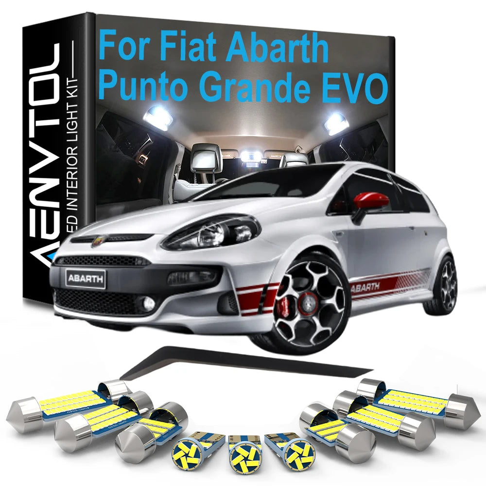LED Interior Dome Map Reading Light Bulb Kit For Fiat Abarth Punto Grande EVO 1993- 2013 2