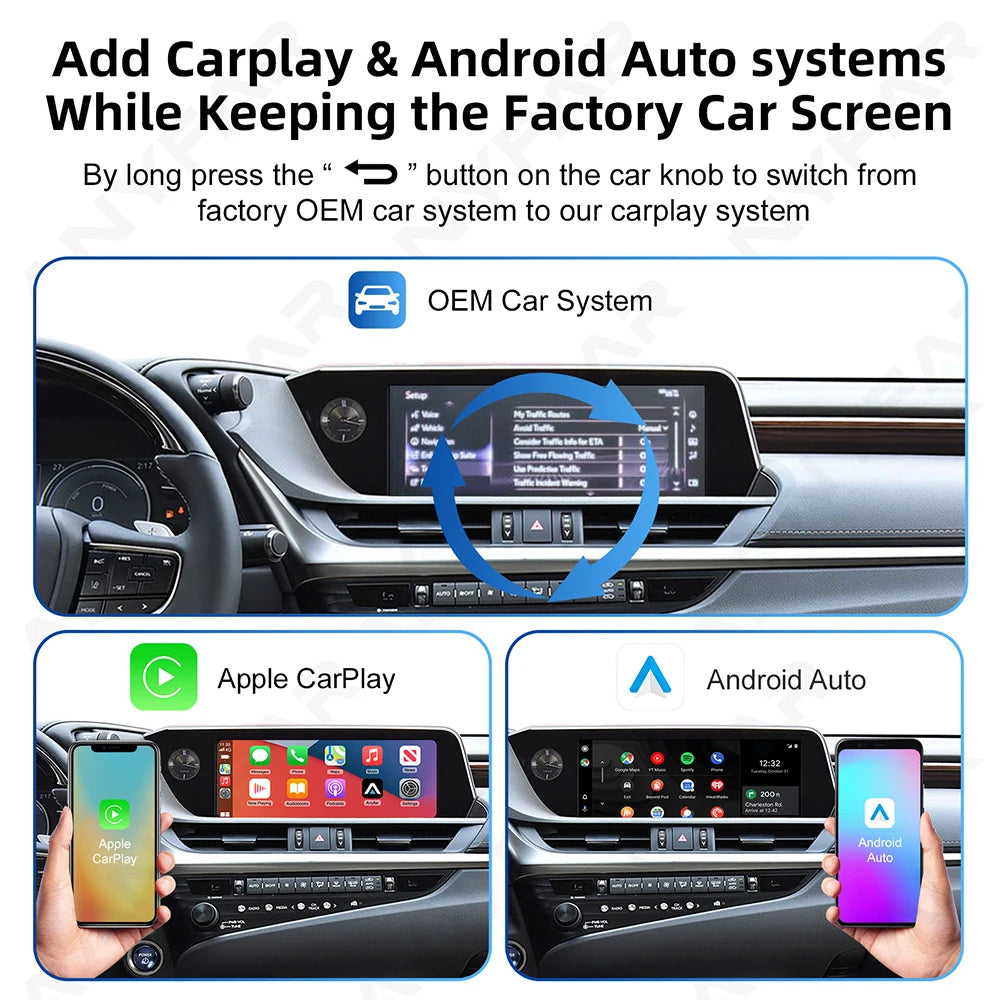 Wireless CarPlay Android Auto Retrofit Kit For LEXUS ES UX NX IS 2018-2021 RX 2020 Gx460 2 | AUTOKITSHOP