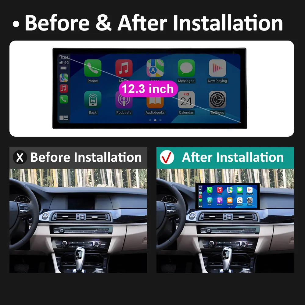 for BMW 5 Series F10 F11 2011 - 2017 CIC NBT System Android 15 Car Multimedia Player Wirel | AUTOKITSHOP