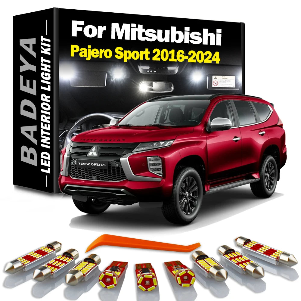 BADEYA 17Pcs LED Interior Map Dome Light Kit For Mitsubishi Pajero Montero Sport MK3 2016-