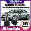 2X 40000LM 150W H15 LED Headlights High Beam/DRL Day Running Light 12V For AUDI A6 C7 (4G2