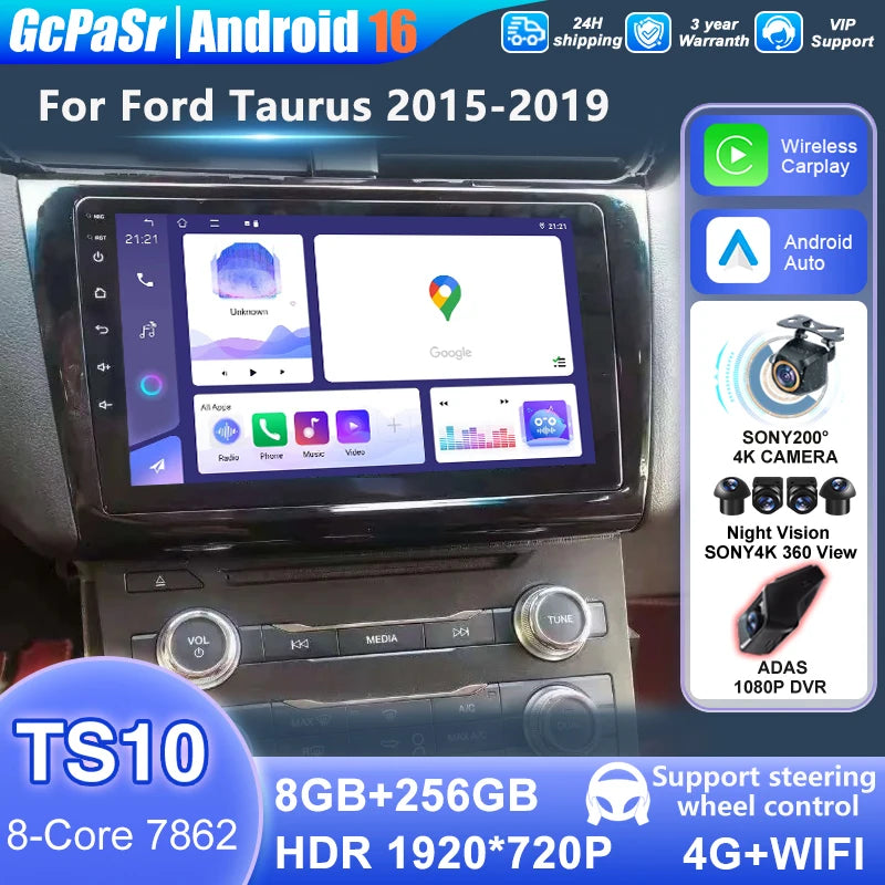 For Ford Taurus 2015 - 2019 Android auto Screen Car Stereo Radio Multimedia Wireless Carpl