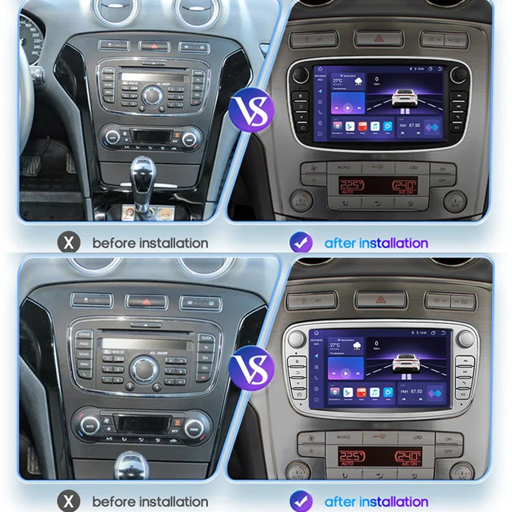 Android 12 Car Radio For ford mondeo/Focus/S-Max/GalaxyC-Max Car Radio Multimedia Video Pl