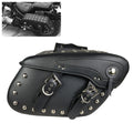 Universal Motorcycle Black Saddle Bag Rivet Bag Large Capacity Luggage Bag For Harley Touring Sa - Automotive LED Light