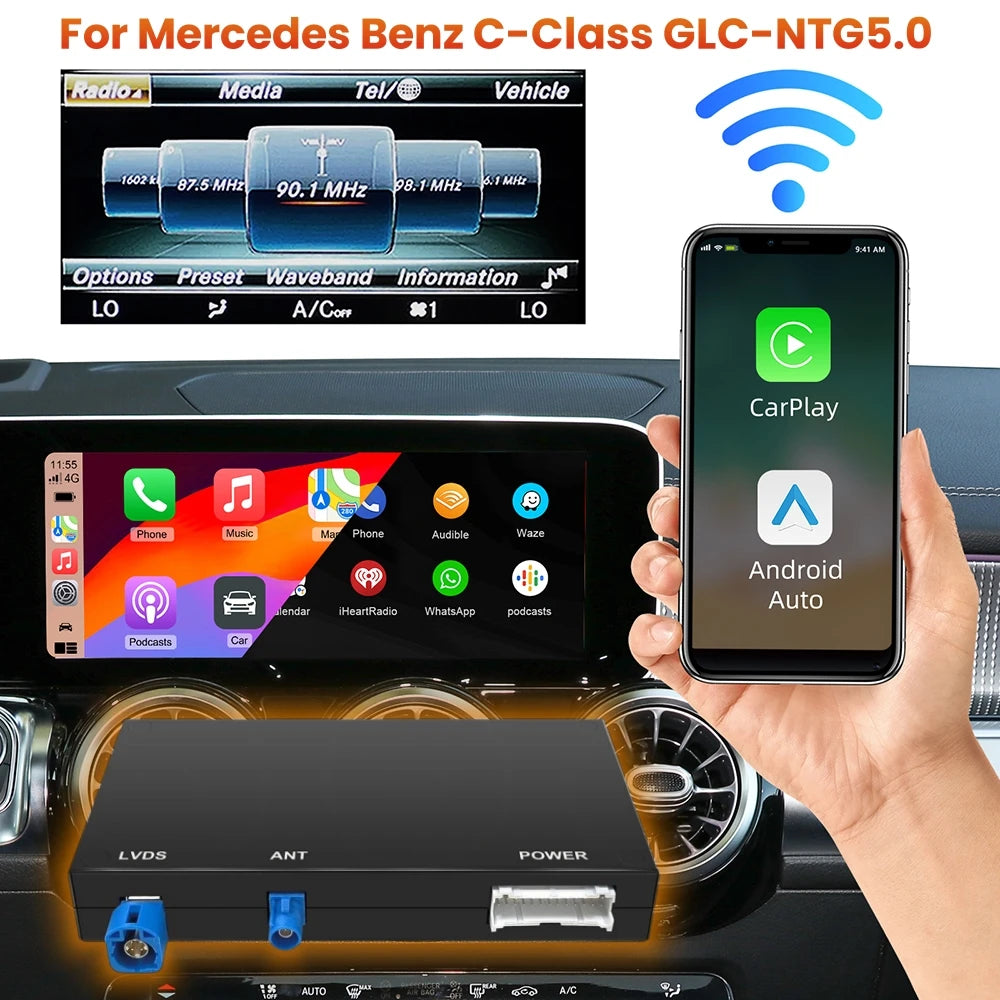 Wireless Carplay box For Mercedes Benz A B C CLA GLA GLK CLS GLE W205 W204 W246 ML NTG 5.0 | AUTOKITSHOP
