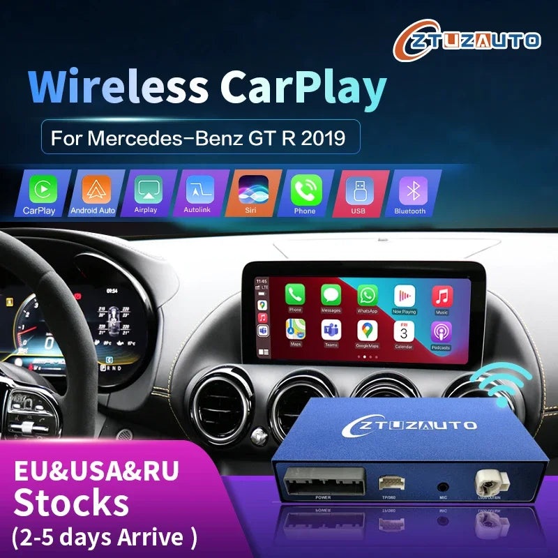 For Mercedes Benz GT R 2019 Wireless CarPlay Android Auto Decoder with Mirror Link AirPlay