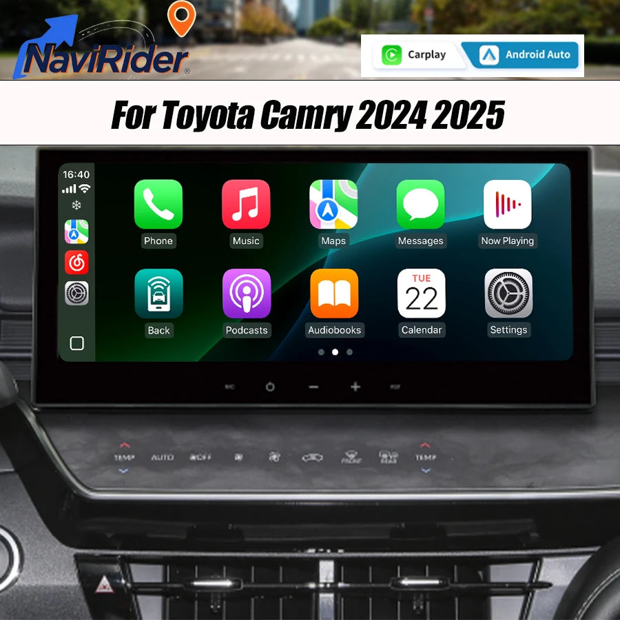 Android Car Multimedia Wireless CarPlay Auto 12.3inch Screen For Toyota Camry 2024 2025 Mu