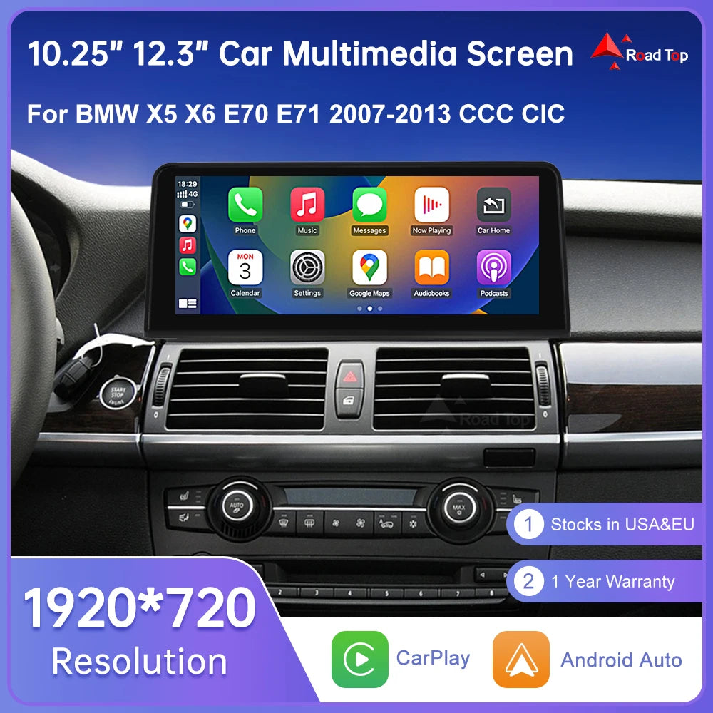 Wireless Carplay Touch Screen For BMW X5 E70 X6 E71 2007-2013 CCC CIC Display Radio Androi | AUTOKITSHOP