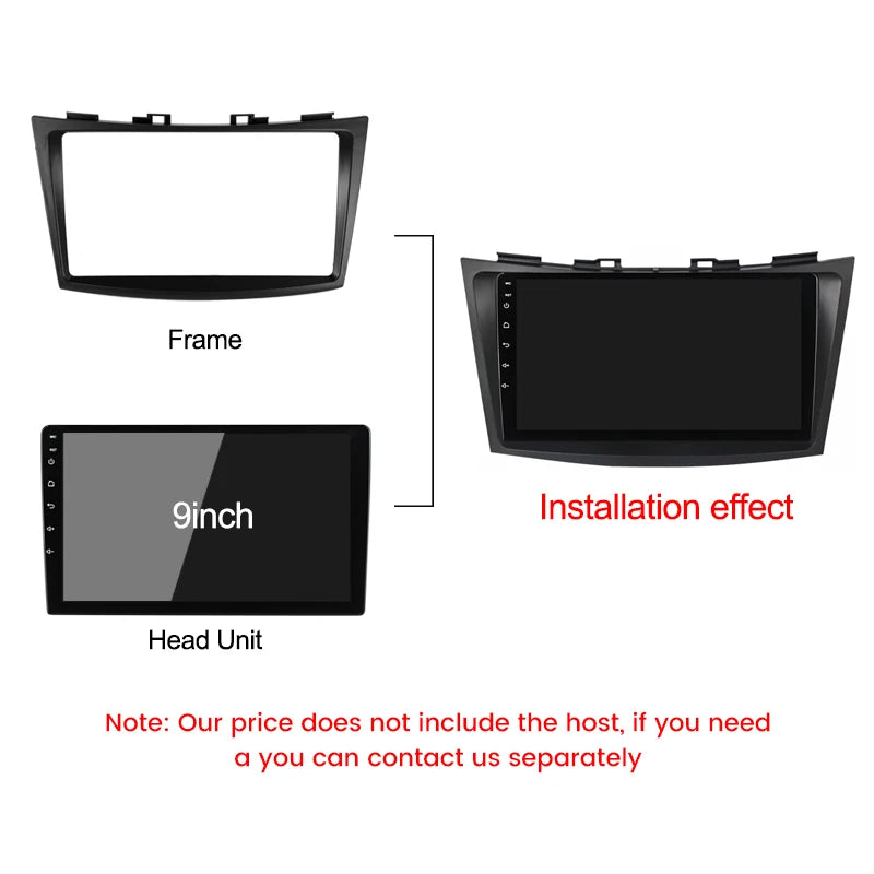 9inch Car Radio Frame Cable Dash Mount Kit for Suzuki Swift 2011 2012 2013 2014 2015 Andro | AUTOKITSHOP