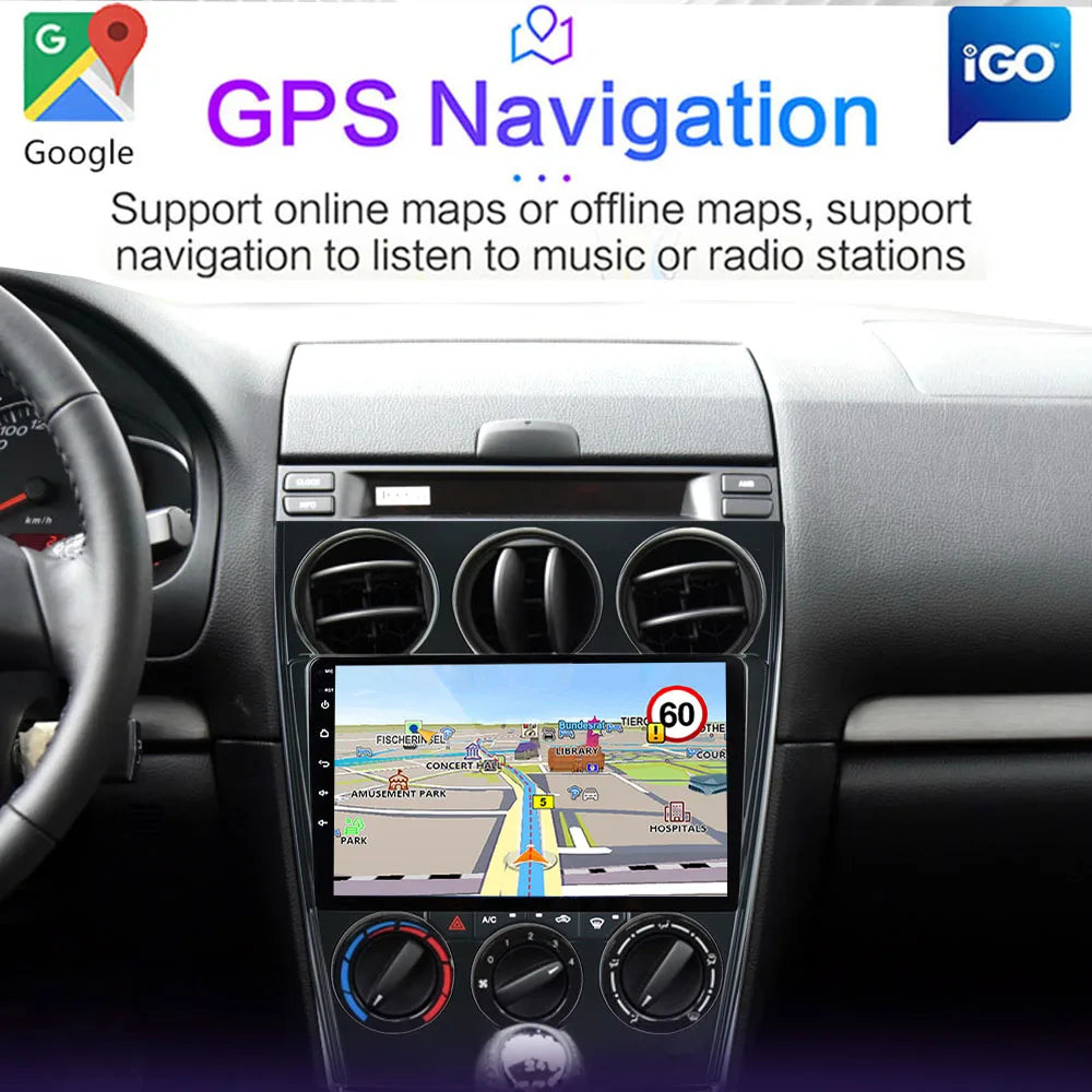 9" 4G 4+64GB android 10 For Mazda 6 2002 2003 2004 2005 2006 2007 2008 Multimedia Car DVD