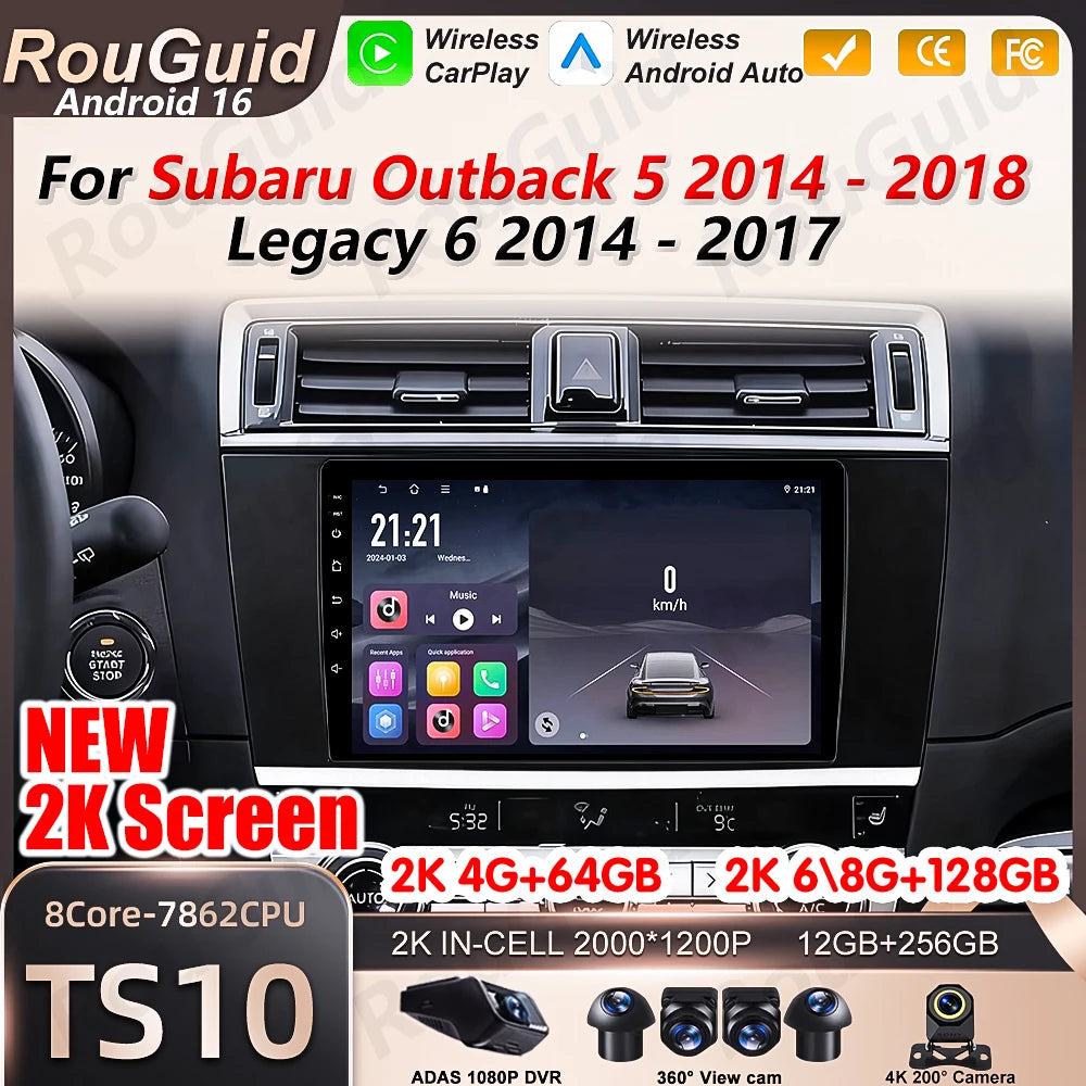 Android 16 Auto Car Radio For Subaru Outback 5 Legacy 6 2014 2015 2016 2017 2018 Multimedi | AUTOKITSHOP