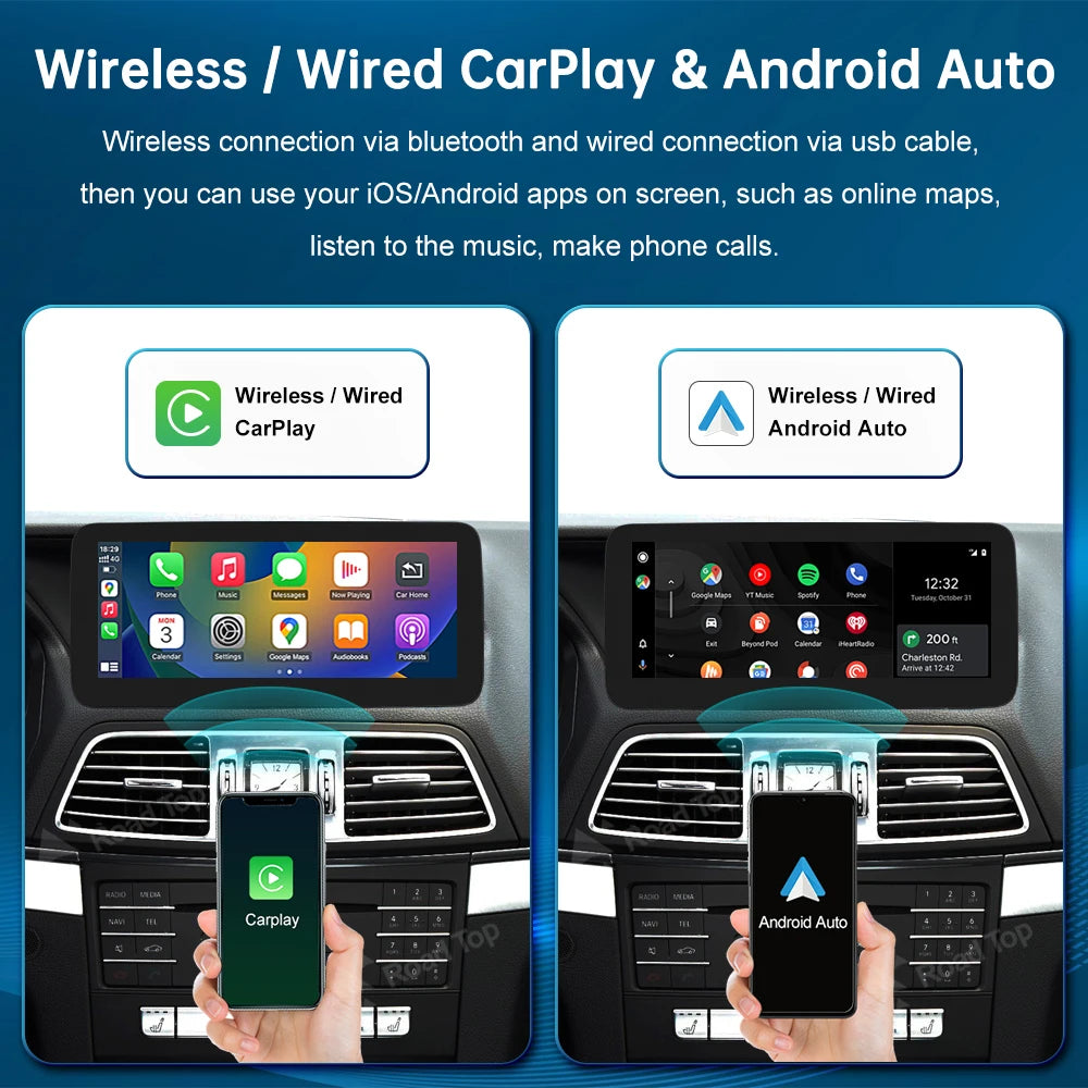 Wireless CarPlay Android Auto Car Multimedia Display For Mercedes-Benz E Coupe W207 2009-2 | AUTOKITSHOP