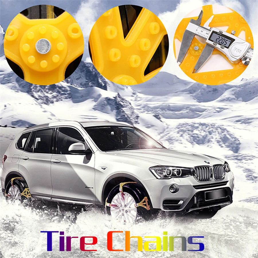 Universal Car Anti-skid Tire Snow Chains Beef Tendon Manganese Steel Nails Thickened Emerg