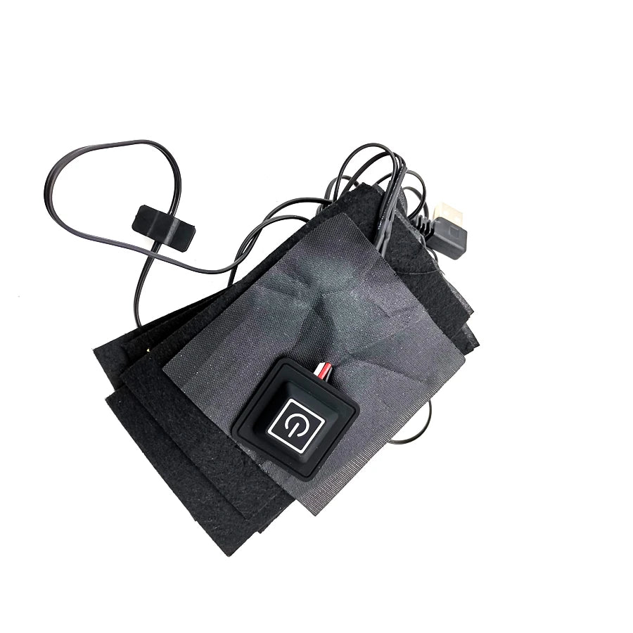 5 in 1 USB Electric Heated Jacket Heating Pad Themal Warm Winter Car Heating Vest Pads sup