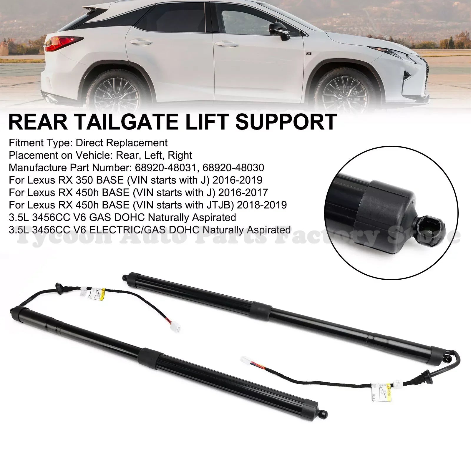 Rear Left Right Electric Tailgate Lift Struts 6892048031, 6892048030 6891048070 6891048071 | AUTOKITSHOP
