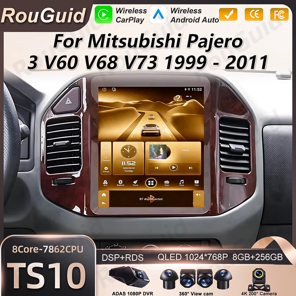 Android 16 Car Radio For Mitsubishi Pajero 3 V60 V68 V73 1999-2011 Multimedia GPS Navigati | AUTOKITSHOP