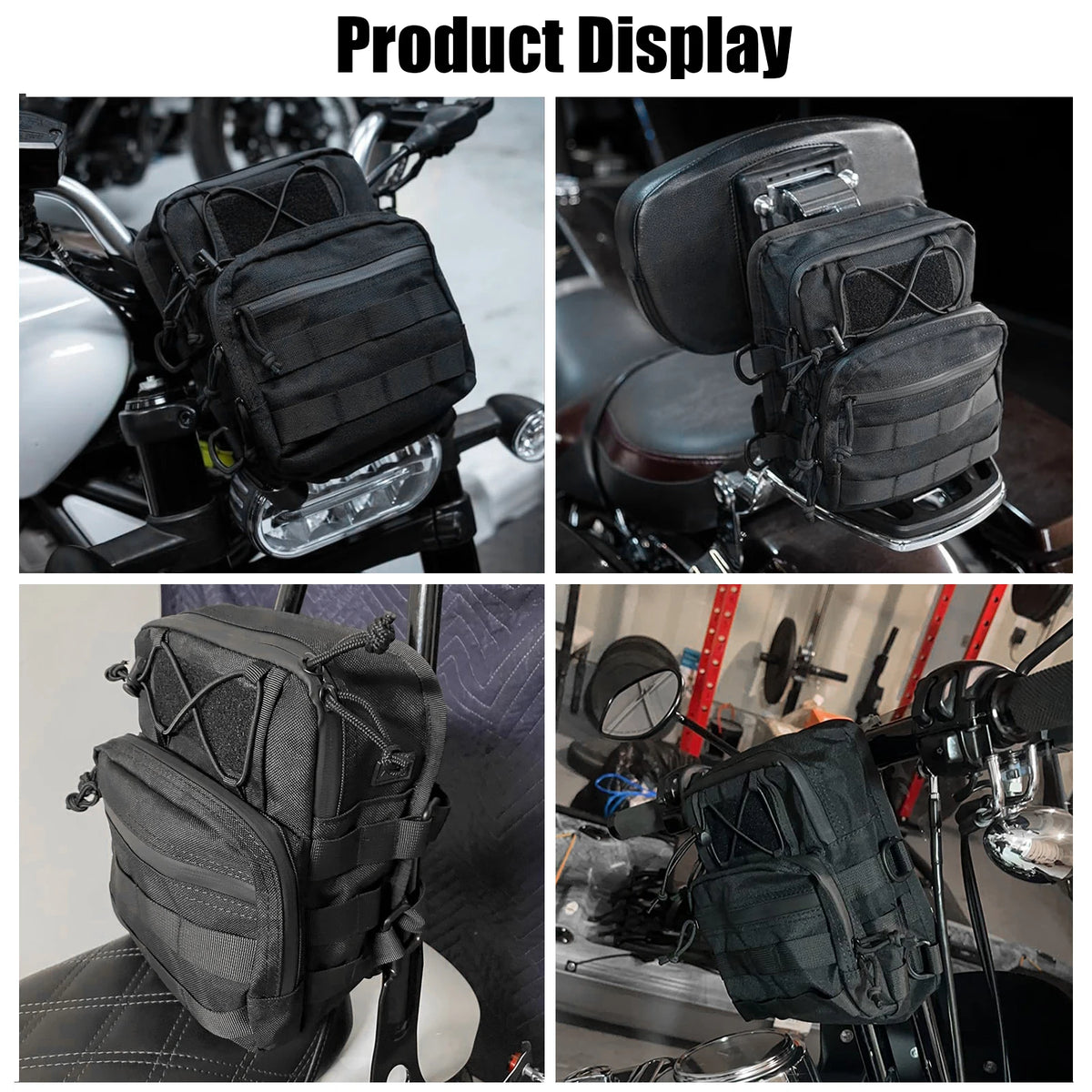 Universal Motorcycle Club Style Utility Molle Traveller Bar Handle T-Bar Bag Handle for Harley D - Automotive LED Light